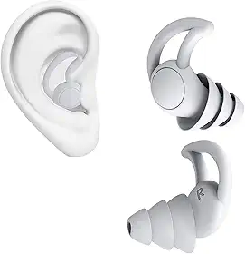 Abafador de Ruídos até 33db Redutor de Som Protetor Auditivo Auricular Tampão Sonoro Confortável Reutilizável Ideal para Dormir Estudar Natação (Branco, Tamanho único)