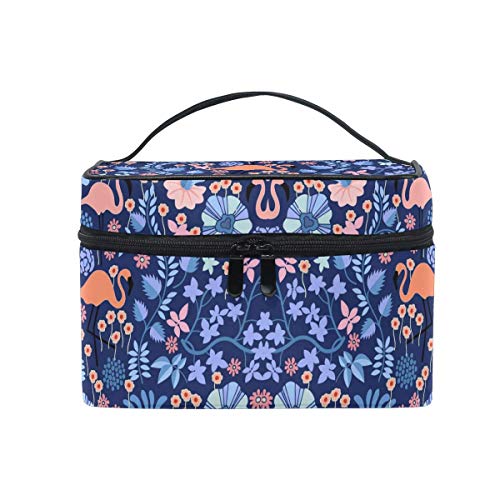 Preisvergleich Produktbild Make-up-Tasche, tropischer Garten, Aufdruck, Kosmetik, Toilettenartikel, Aufbewahrung, Organizer, groß, Reise-Griff, personalisierbare Tasche mit Fächern für Teenager, Mädchen, Frauen, Damen