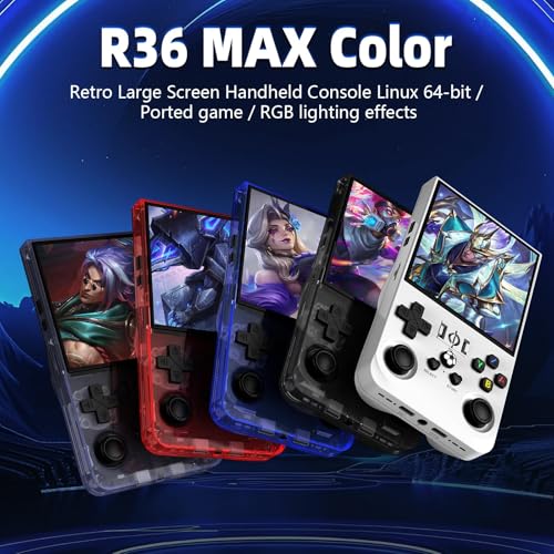 R36MAX Retro Handheld Game Console, 18000+ HD Games Mini Retro Video Console, 4.0 Inch IPS Screen, 64GB Memory, Portable Arcade Video Gaming Console Gift for Adults, Black - Image 3