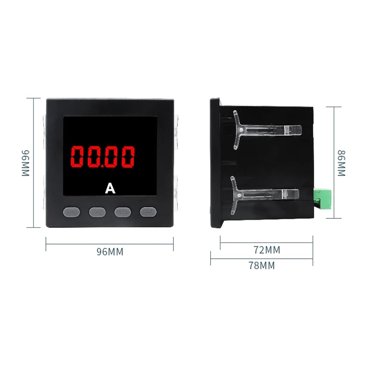 Single Phase Ammeter 96 * 96mm Ampere Panel Meter with 16mm Current Transformer 100A 150A 200A 1Pcs(Meter with 150A CT)