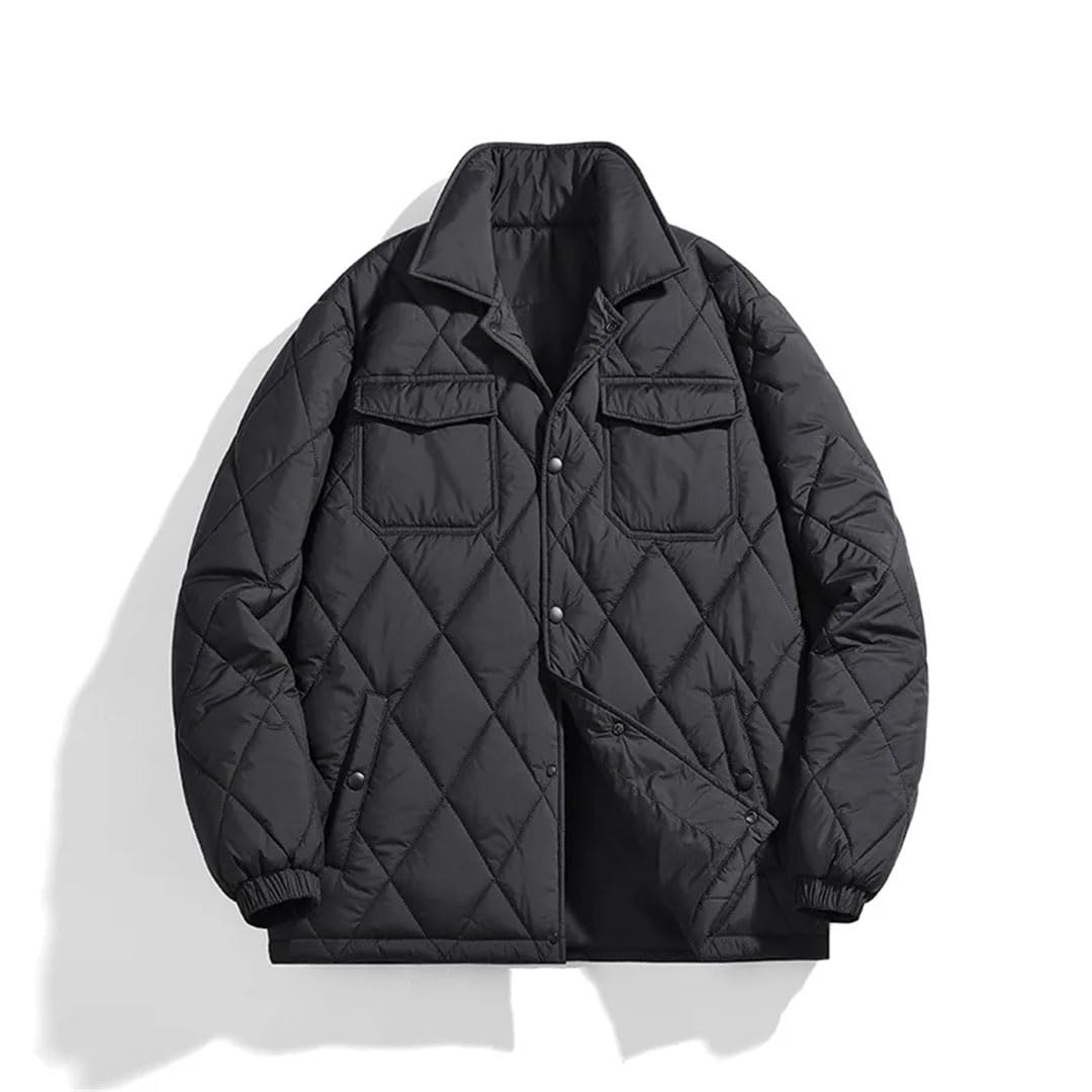 Uomo Imbottito Abbigliamento Inverno Tinta Unita Stile di Lavoro Multi-Tasca Sport All'aria Aperta Risvolto Cappotto Uomo Giacca Term