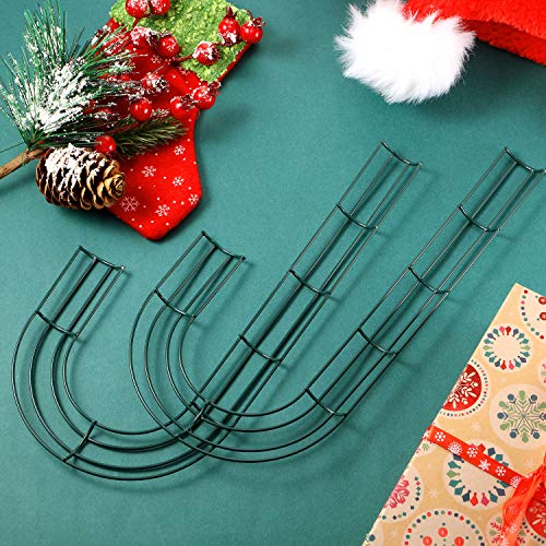 Sumind 2 Pack 12 Inch Christmas Wire Wreath Frame Metal Wire Frame Flower Wreath Frames For Christmas New Year Valentines Party Decoration (Candy Cane Shaped, Dark Green),Sumind-Wire Frame-01 #TOP5