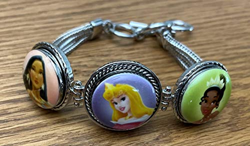 Snap Jewelry Silver Plated Triple Toggle Strand Bracelet Length 7.5-8.5" Fits 18-20Mm Standard Ginger Style Charms My Prime Gifts #TOP2