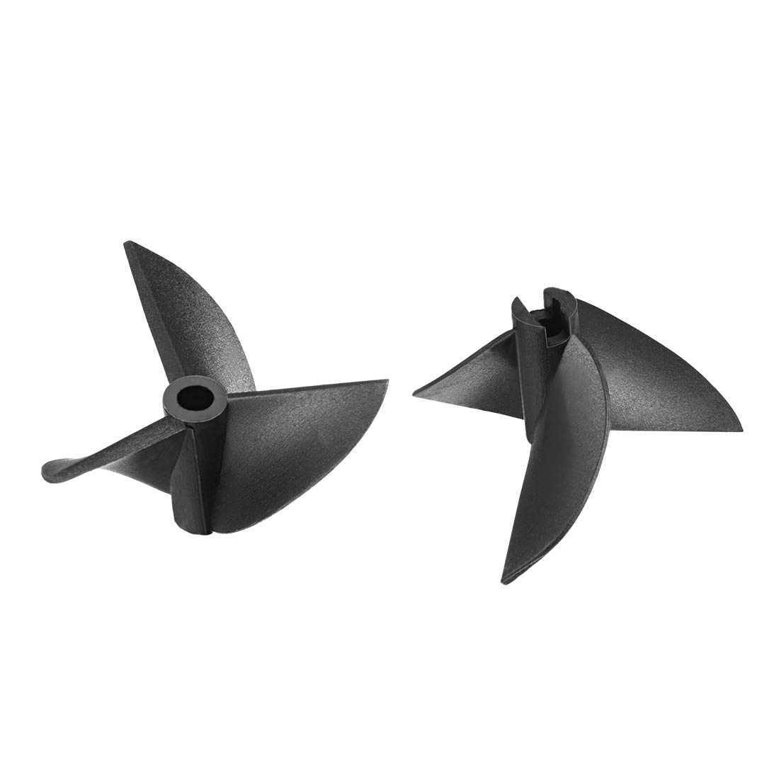Uxcell RC Boat Propellers 30mm 2 Vanes CW CCW 3.17mm Shaft - 4 Pack Black Plastic Props