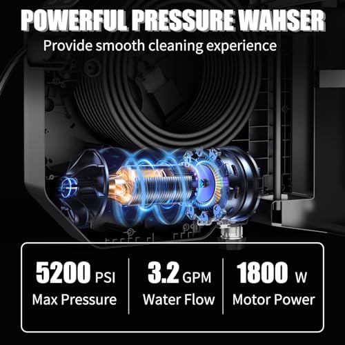 Buyplus 5200PSI Electric Pressure Washer with Remote Control & Foam Cannon