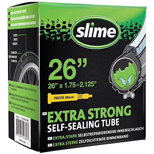 Slime Self-Healing 26/1.75-2.125 Bicycle Tube With Presta Valve #TOP20