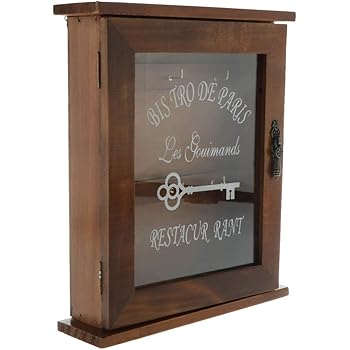 Amazon Com Vintage European Style Wooden Key Storage Cabinet Key Holder Box Brown Home Kitchen