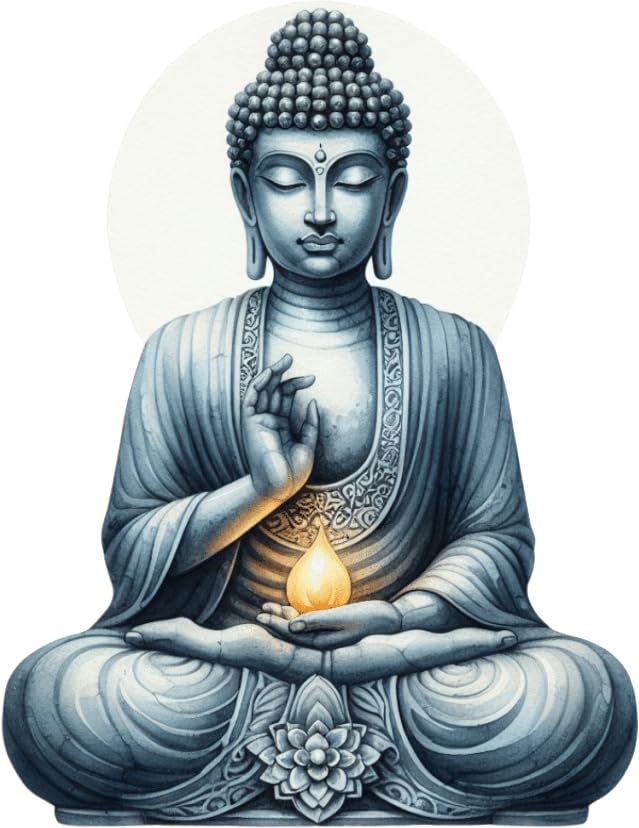 Lot de 4 autocollants en vinyle non transparents et imperméables Forme de statue de Bouddha 1@20...