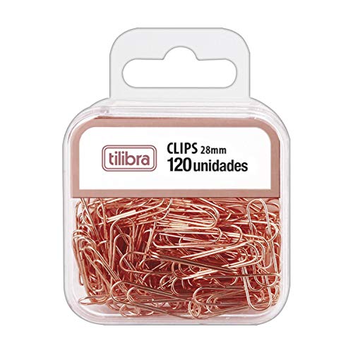 Clips 28mm Ouro Rose 120 Unidades, Tilibra 1 Clips 28mm Ouro Rose 120 Unidades, Tilibra