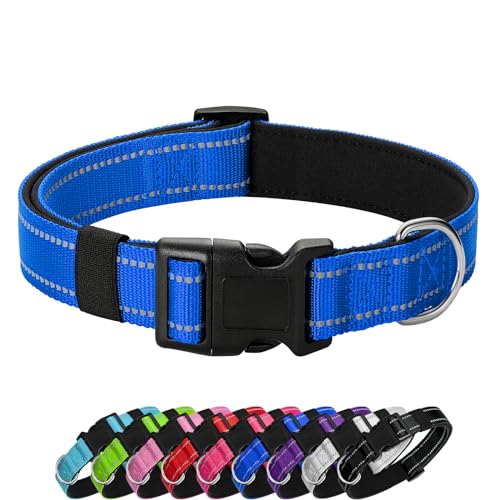 Reflective Dog Collar Padded with Soft Neoprene Breathable Quick Release Basic Dog Collars for Medium Dogs Blue Boy Girl  Cucciolini Doodles Reflective dog collar padded with soft neoprene breathable quick release basic dog collars for medium dogs blue boy girl   cucciolini doodles