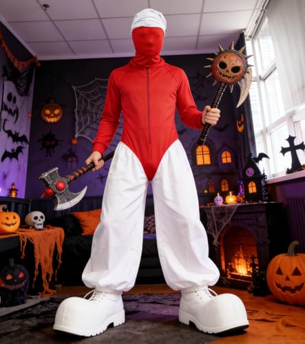 Image of 3 Pieces Full Face Mask, Stretchy Faceless Cloth Masks, Statue Inflatable Costume Accessory for Adult Men Women