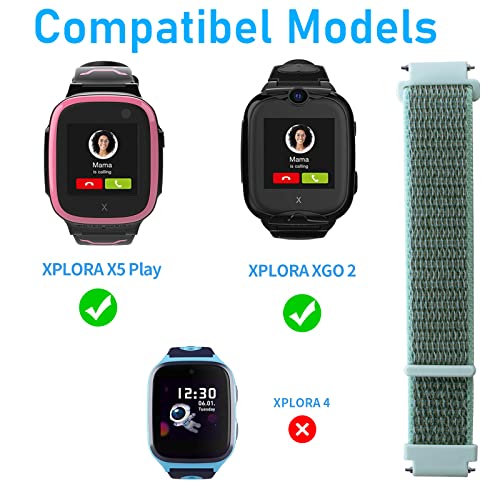 Snyeest 2pc Nylon Compatible with Xplora X5 Play/XGO 2/XGO 3/Kidzi Wristband - Image 2