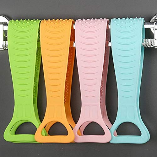 Toalla Exfoliante 1PC Long Bath Scrubber Toalla de baño Back Wash Strap Wash Scrubber Exfoliating Silicone Scrub Masaje de Cuerpo Completo Cepillo de baño Guantes exfoliantes (Color : C) (A)