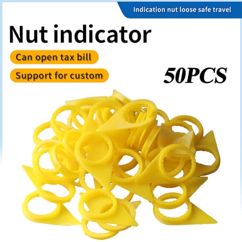 Image of Wheel Check Loose Wheel Nut Indicator for 22 23 24MM Nuts Replace High Visibility Yellow Nut Indicator, PU Material - 50PCS