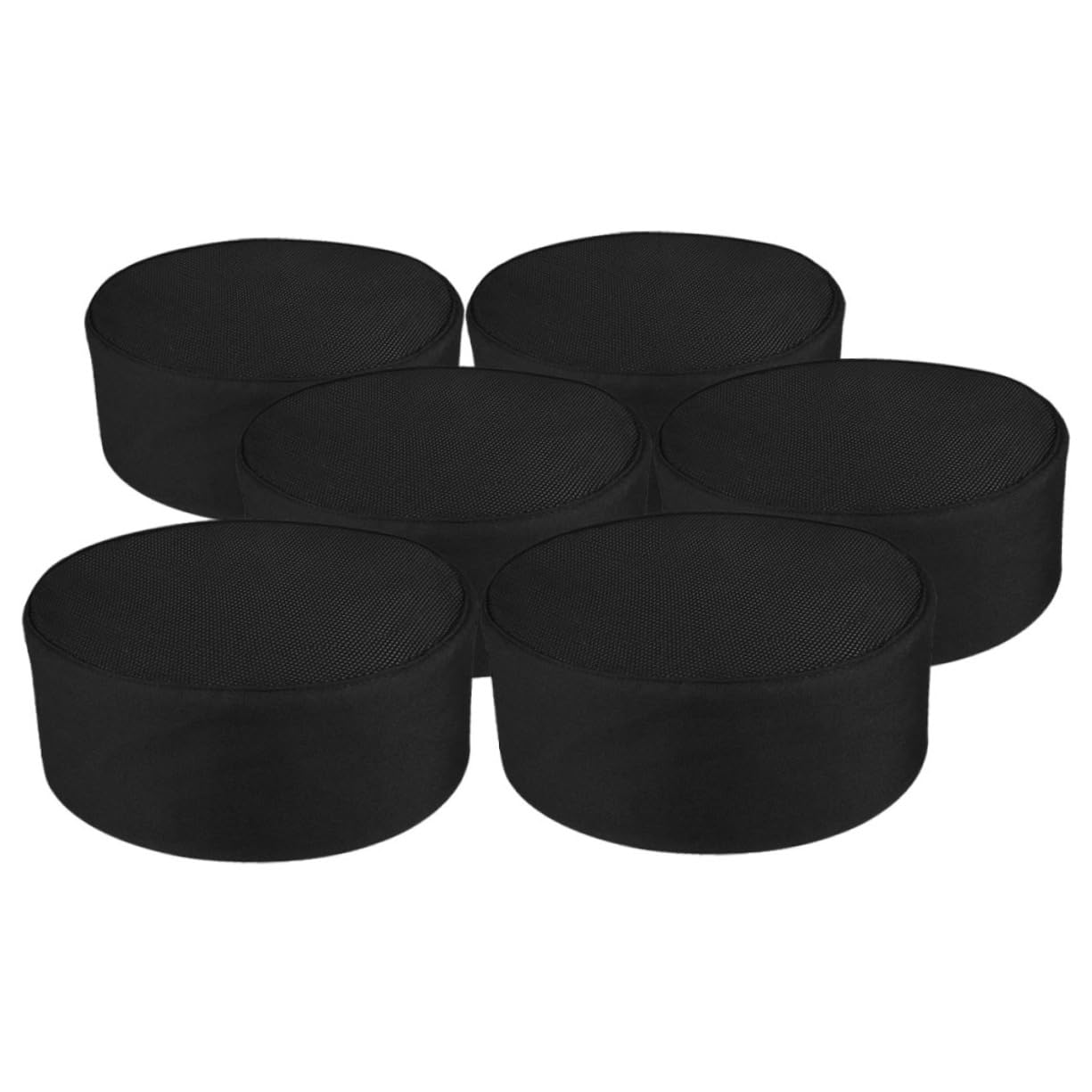 Didiseaon 6pcs Breathable Sushi Beanie Food Service Caps with Mesh Top for Men and Women for Catering Cooking and Bakery Use Black
