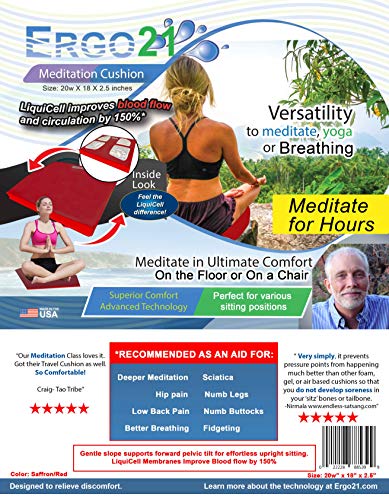 Ergo21 Meditation Cushion – LiquiCell for Better Blood Flow | Better Than Gel, Foam and Buckwheat! 20” W x 18” L x 2.5”H - Home Fitness Guru Ergo21 Meditation Cushion – LiquiCell for Better Blood Flow | Better Than Gel, Foam and Buckwheat! 20” W x 18” L x 2.5”H - Image 3