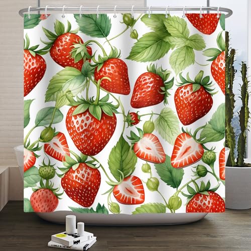 ASDCXZ Strawberry Shower Curtain 180x180 cm - Image 2