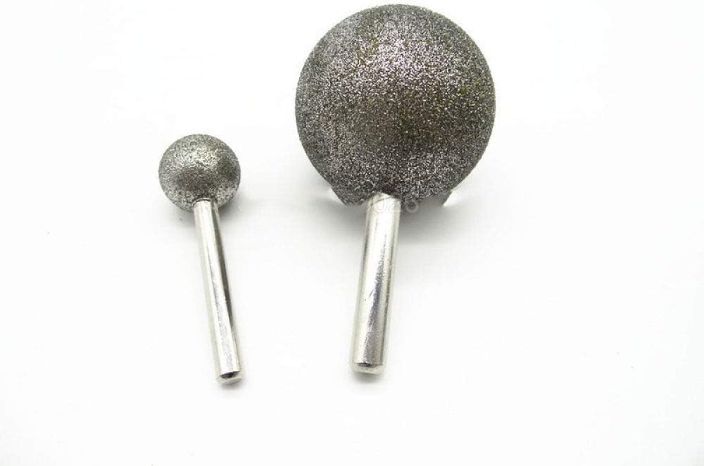 1 broca de diamante de cabeza esférica de 6 mm/8 mm, puntas montadas, puntas redondas gruesas para taladro de piedra, metal, 40 mm (vástago de 8 mm)