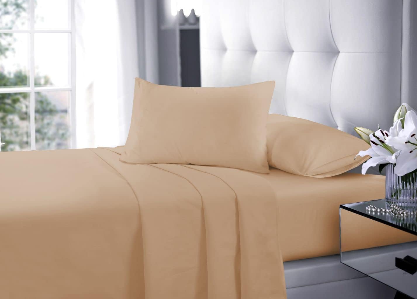 100% Polycotton Flat Top Sheet Bedding - Fade Resistant, Plain Dyed, Hotel Quality - Double (230x260cm)