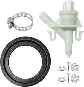 RV Toilet Valve 385311641 Water Valve Kit Replacement for Do-me-tic Sealand 300 301 310 320 Series RV Toilet with 385311658 RV Toilet Seal Kit Flush Seal
