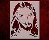 Jesus Christ Face Christmas Stencil Template Reusable 8.5 x 11 Inches for Painting on Walls, Wood,...