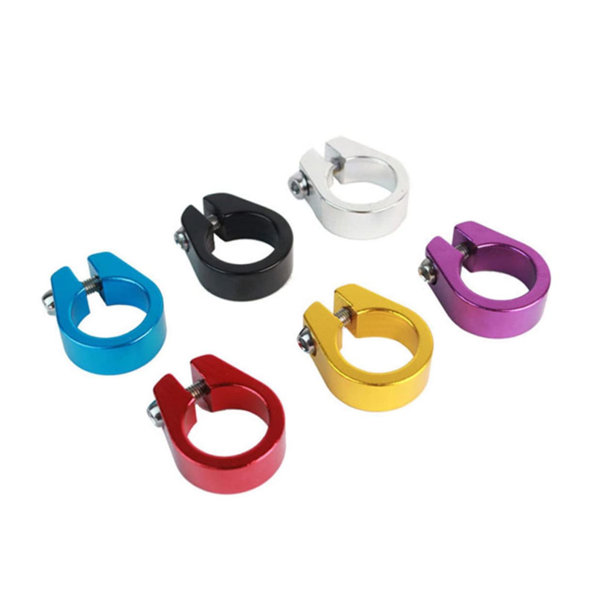 Balacoo 5Pcs Bike Seatpost Clamp Quick Release for Durable Material Lightweight Design Random Color Cycling Accessories