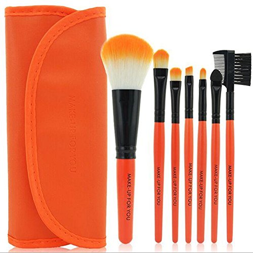 Aisxle 7 Piece Professional Cosmetic Makeup Brush Brushes Set Make Up Eye Shadow Blush Brush Cosmetic Kit with Pouch Bag