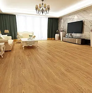 24x7 eMall PVC Flooring Planks Tiles Self Adhesive Peel & Stick Wooden Design 18 Planks 27 Square feet. (18, Natural Oak)