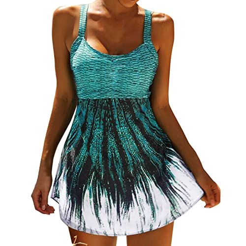 SHOBDW Swimming Costume for Women UK Plus Size Mini Dress With Short High Waist Halter Two Piece Swimsuit Sexy Sleeveless V Neck Open Back Bathing Suit Summer Swimwear With Skirt SHOBDW Swimming Costume for Women UK Plus Size Mini Dress With Short High Waist Halter Two Piece Swimsuit Sexy Sleeveless V Neck Open Back Bathing Suit Summer Swimwear With Skirt
