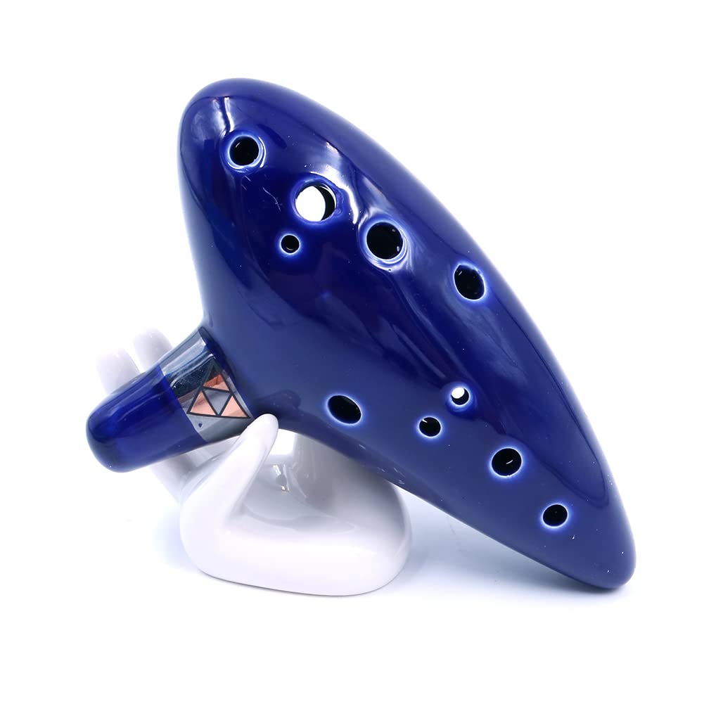Ocarina In Ceramica 12 Fori - Strumento Musicale In Do Con Custodia E Manuale, Marrone - Foto 7