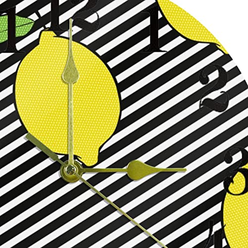 Horloge murale quartz Lemons haut de gamme aux lignes blanches - 3