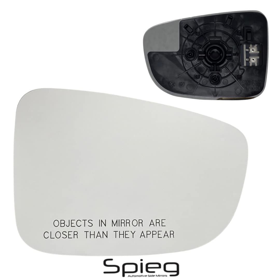 Spieg Passenger Side Mirror Glass Replacement for Mazda 3 6 2014-2016 Heated with Backing Plate | Right Side View Mirror Glass Compatible with OE GJS2-69-1G1