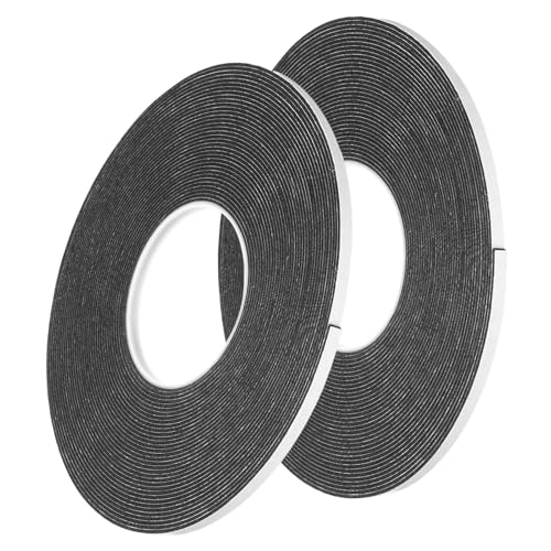 Image of uxcell 2pcs Rolls Double Sided Foam Tape Removeable PE Sponge Mounting Tape Strong Adhesive Tape Strips(Black, 50ft x 1 /4 inch x 1 /16 inch) for Home Paint Wall Hanging Poster Decor