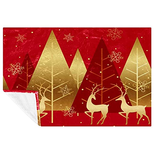 Couverture Noël rouge douce 150x100 cm cadeau idéal lit et canapé - 2