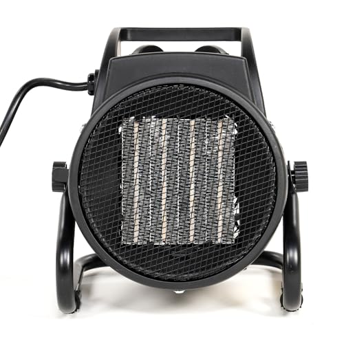 NAC Calefactor Ceramico Electrico 2000W - Calentador Electrico con 3 Niveles de Calefacción - Calefactor Portatil Industrial con Termostato, Cañon de Calor - Heater Electric para Garaje Taller Obra