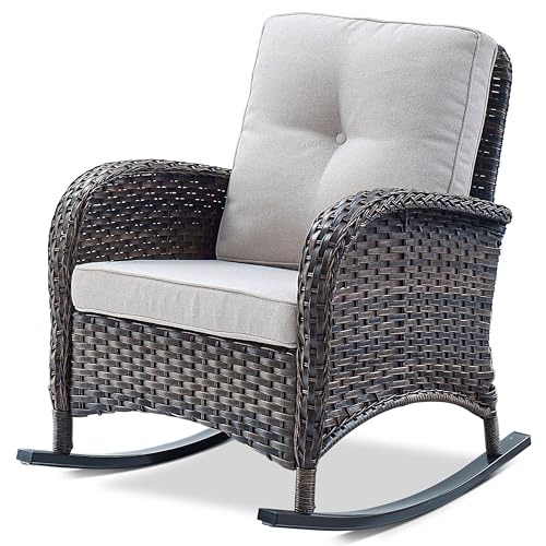 Belord Wicker Rocking Chair with Cushion