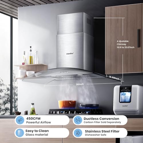 COMFEE' CVG36W8AST V71 Rangehoods, 36 inch, Stainless Steel