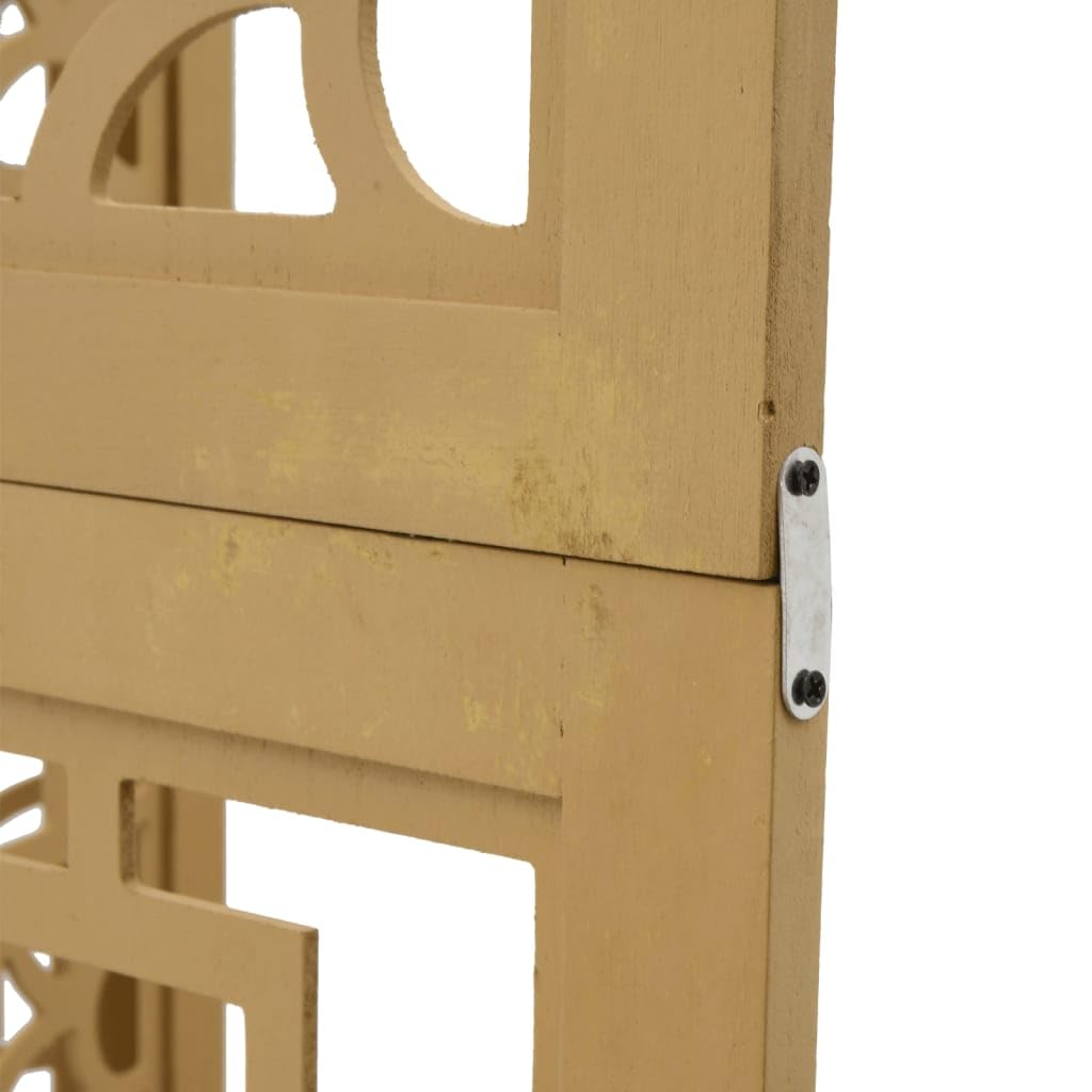 Recinzione da 6 Pannelli in Legno di Paulownia Massiccio Marrone