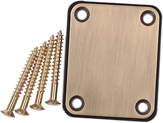 ERINGOGO 2pcs guitar screws guitar saddle screw engraved neck plate custom neck plate engraved guitar neck plate guitar neck screws guitar accessories Bass Neck Plate Metal Component