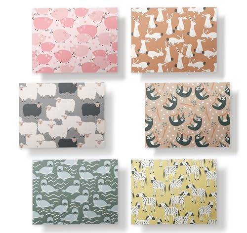 Image of Twigs Paper - Assorted Animal Pattern Greeting Cards - Stationery Cards with Envelopes - Thank You Card - Blank Note Cards - Greeting Cards for All Occasions - Made in USA (5.5 x 4.25, Set of 12)