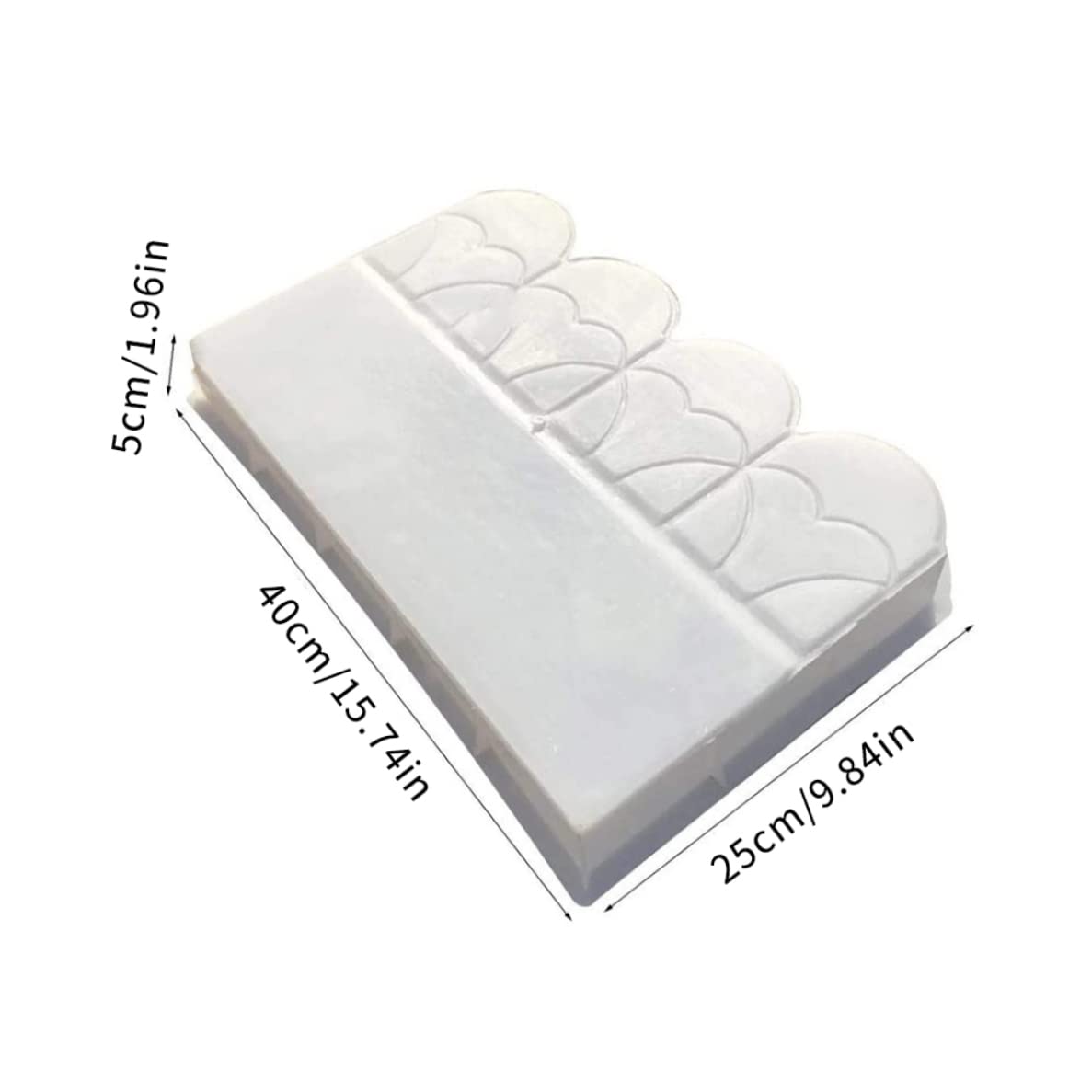 Stampo Fai Da Te Per Bordi Giardino In Cemento, Plastica Riusabile 40x25x5 Cm, Crea Percorsi Decorativi - 2