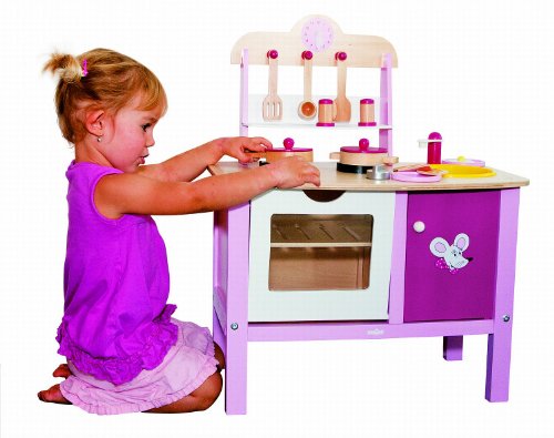 Woodyland 90313 - Spielküche Trendy mit viel Zubehör aus Holz – Bild 4