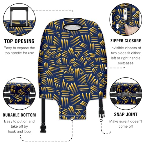 Extra Large Elastic Luggage Cover Stretchable Suitcase Protector with Easy Handle Access & Zipper Closure Ideal Travel Accessory for Large Suitcases Ensures Safety & Style Stripe3