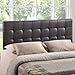 Modway Lily Tufted Faux Leather Upholstered Queen Headboard in Brown