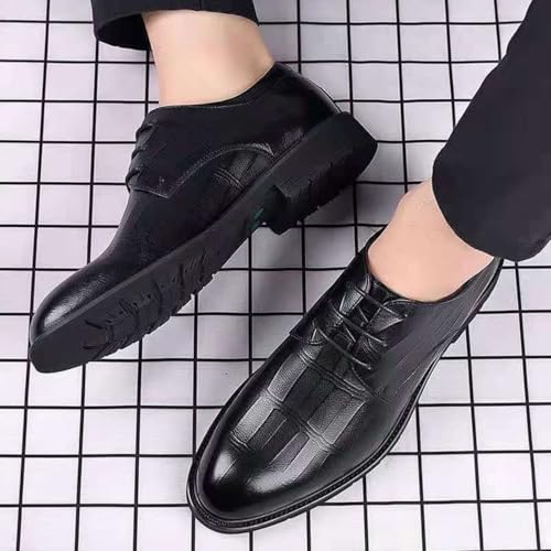 YZABEL Leather Low Heel Business Dress Shoes for Men Business Casual Formal Shoes Office Work Low Top Dress Shoes Business Meeting Office Work Shoes3