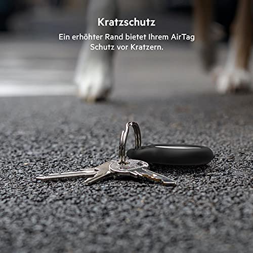 Belkin AirTag Hülle mit Schlüsselanhänger (Secure Holder Schutzhülle für Air Tag, Accessoire mit Kratzschutz), 2er-Pack, Schwarz