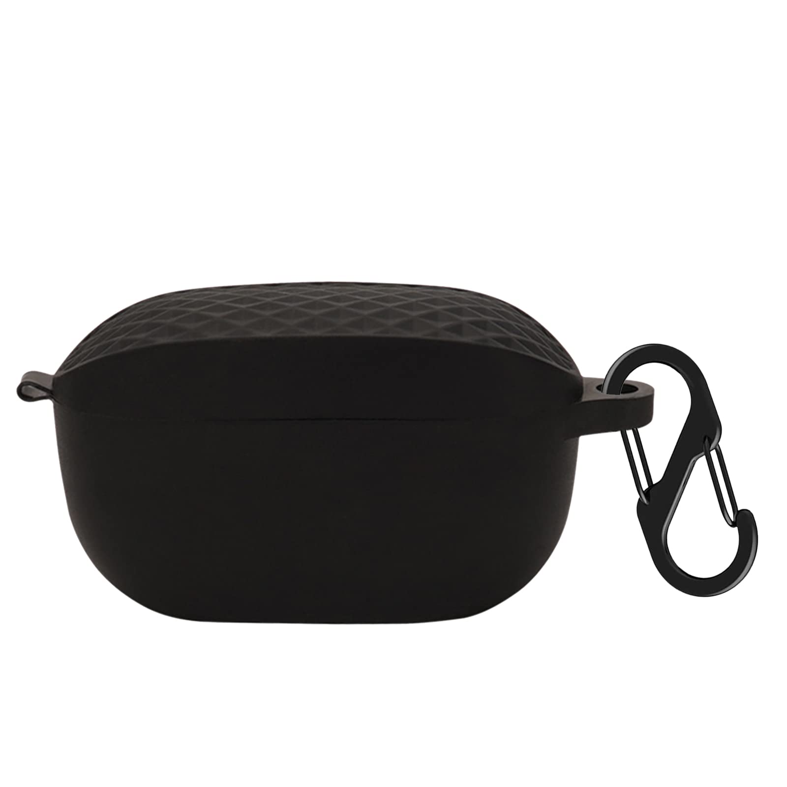 Silicone Case Compatible with JBL Vibe 100 TWS - True Wireless in-Ear Headphones Shockproof Protective Earbuds Cover with Carabiner Accessories(Black)