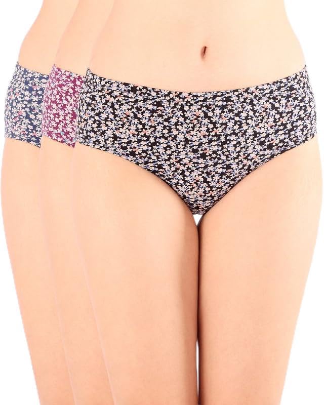 bodycare Women’s Premium Cotton Briefs, Assorted Floral Print, Mid-Rise Inner Elastic Waistband – Pack of Comfort Wear 5430 (Pack of 3)-picture-17