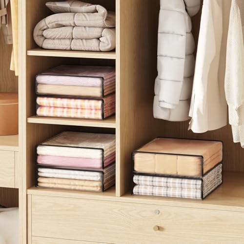 Lifewit 14L Clear Sheet Storage Bags with Zipper 6 Pack, Plastic Sweater Storage Bins for Clothing, Vinyl Foldable Clothes Containers Organizers for Closet, Blankets, Bedding 15.7 x 13.8 x 3.9 Inch - Image 6