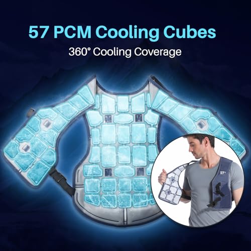 Image of Auto-Freezing Cooling Vest for Men and Women, 27C /80.6F Ice Vest for Garage, Yardwork, Poolside, Backyard, BBQs